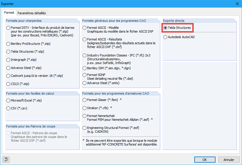 Direkter Export aus RFEM