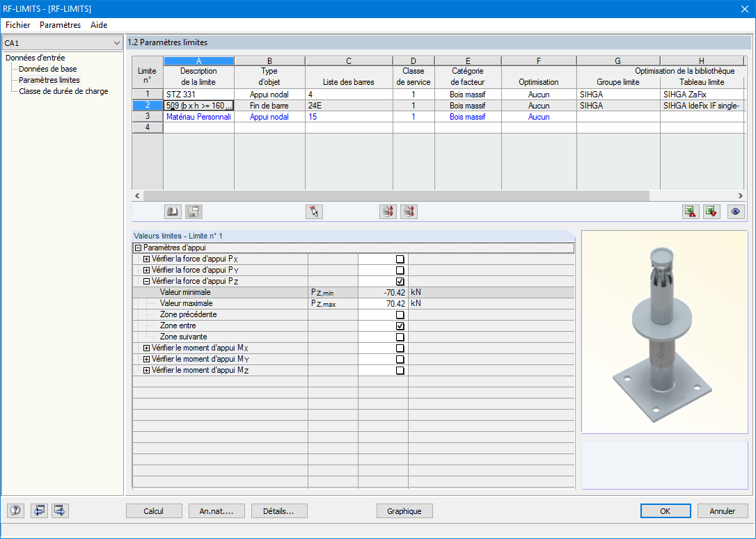 Maske 1.2 Limit-Parameter