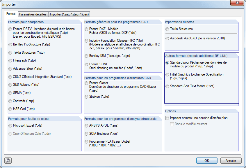 Import von SAT-, IGS- und STP-Dateien