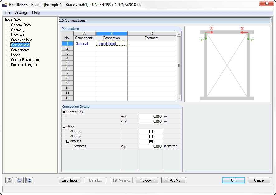 Fenêtre 1.5 Connexions