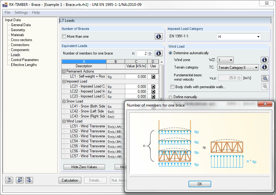 Fenêtre 1.7 Charges