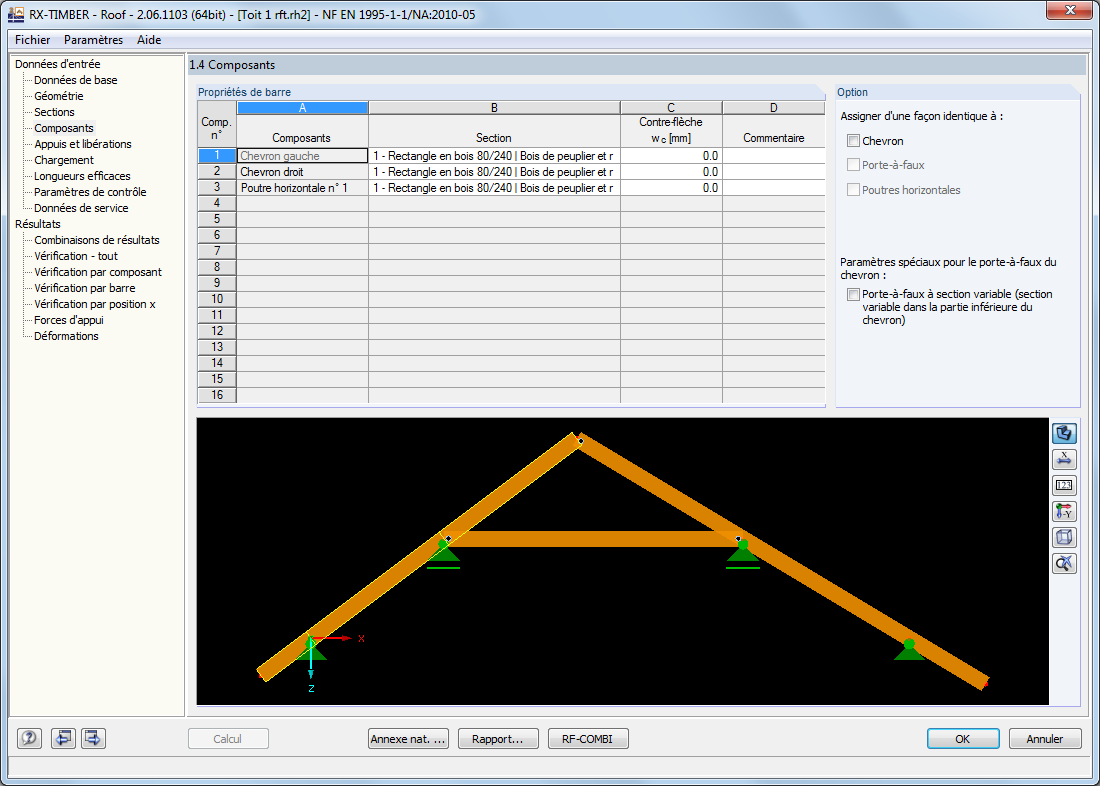 Fenêtre 1.4 Composants