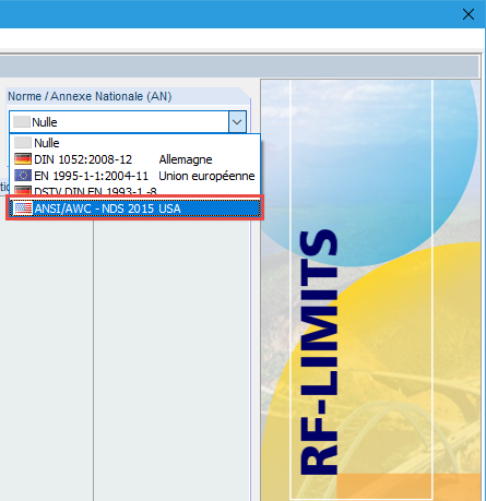 Amerikanische Norm ANSI/AWC - NDS 2015 in RF-/LIMITS