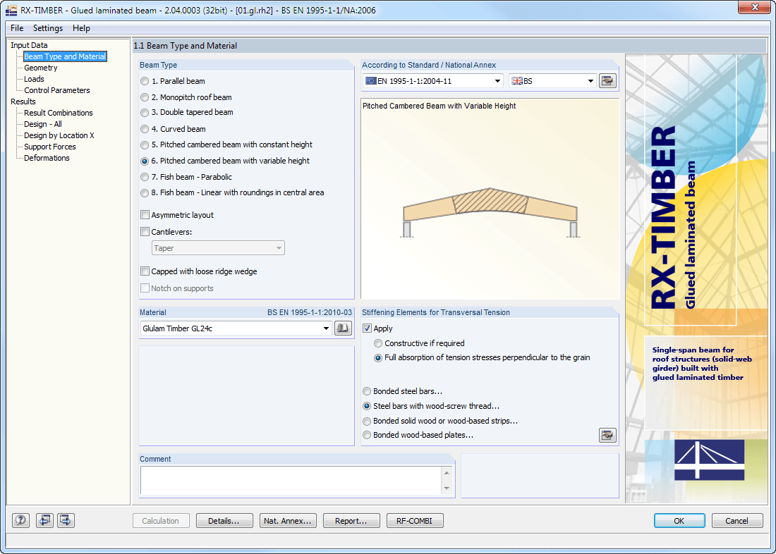 Maske 1.1 Trägertyp und Material