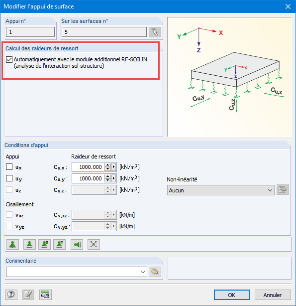 Berechnungsoption für RF-SOILIN in RFEM