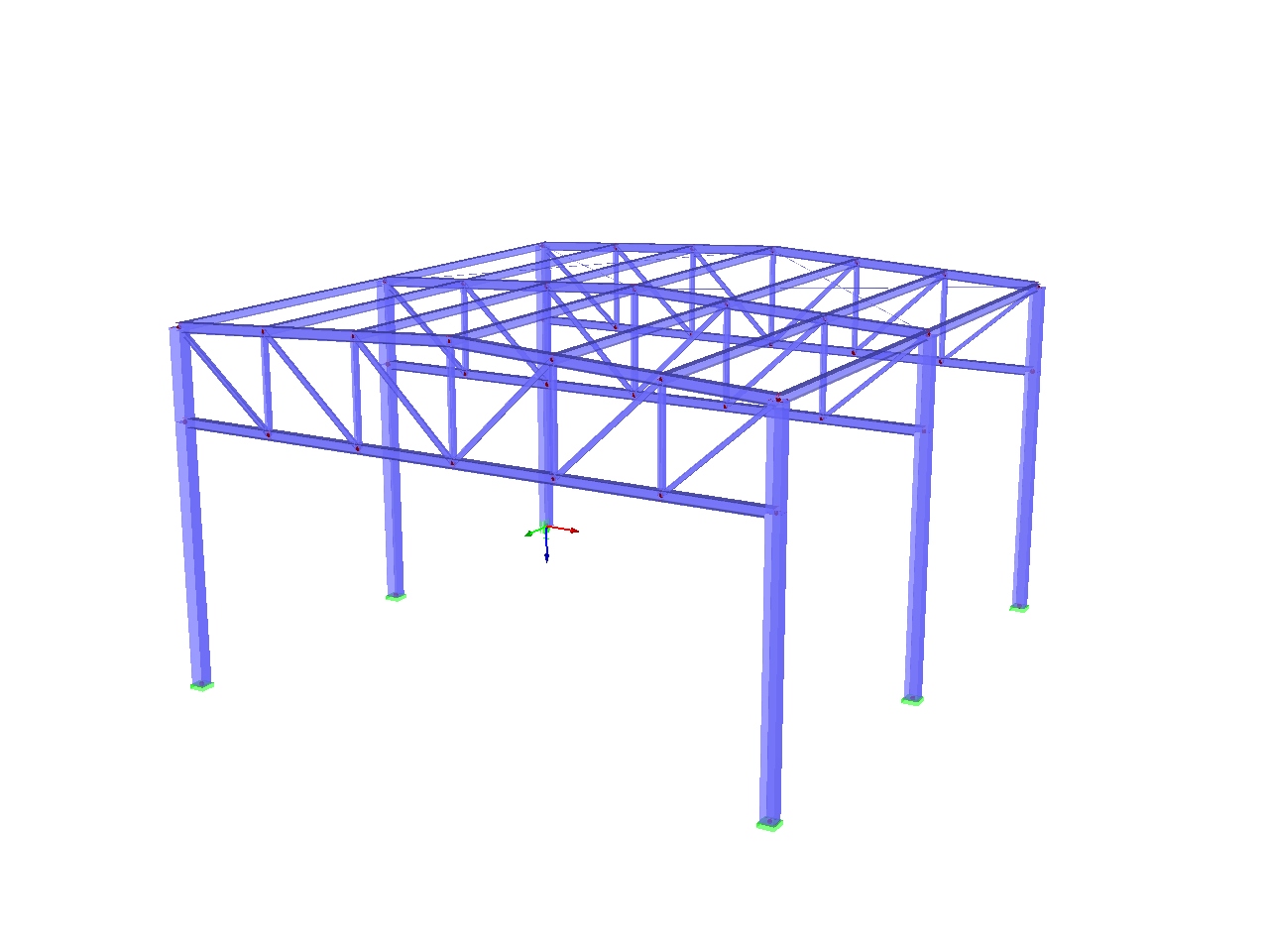 Stahlhalle mit Fachwerkbindern