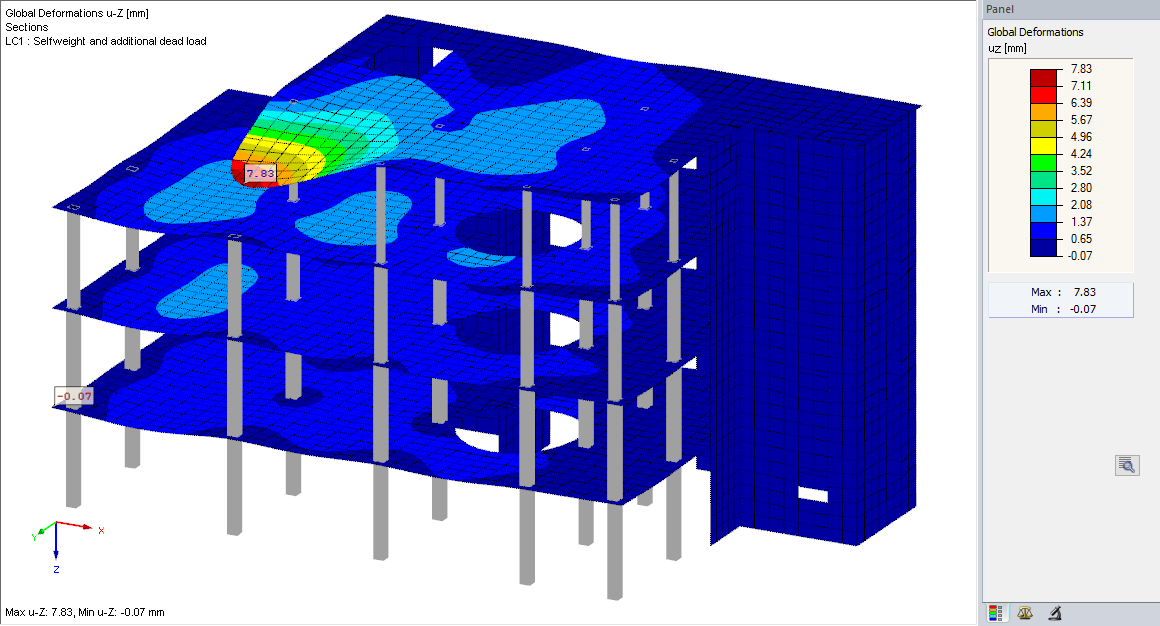 RFEM: Modèle sans étage de construction