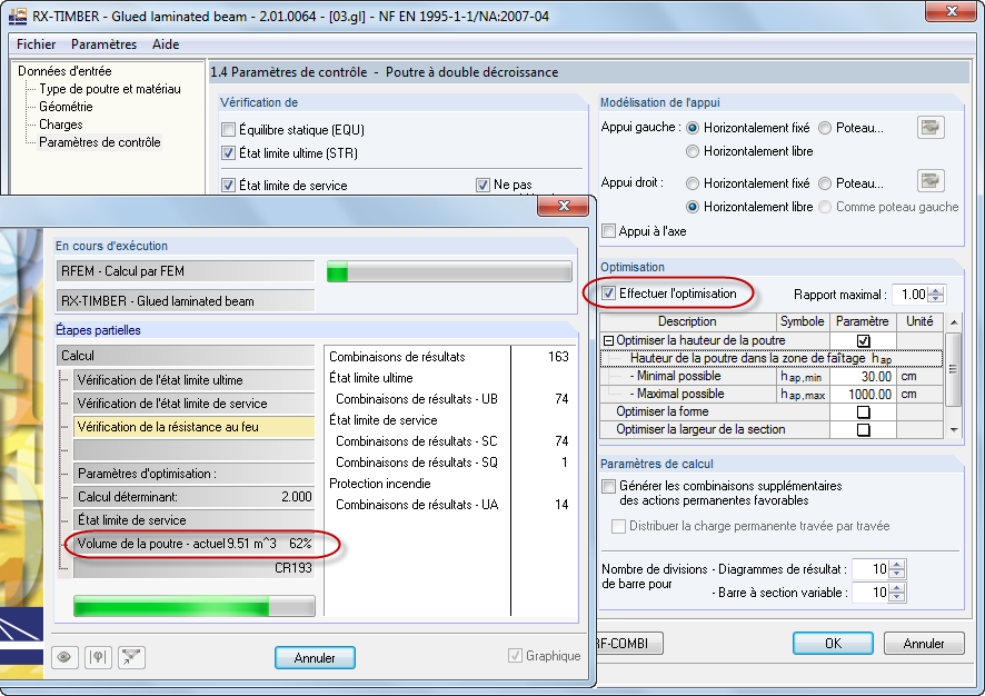 Dlubal RX-TIMBER - Optimisation du contreventement antiflambage