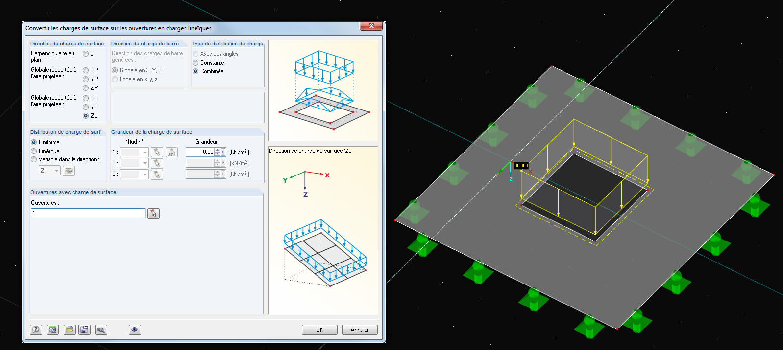 Générer des charges de surfaces sur les ouvertures dans RFEM 5