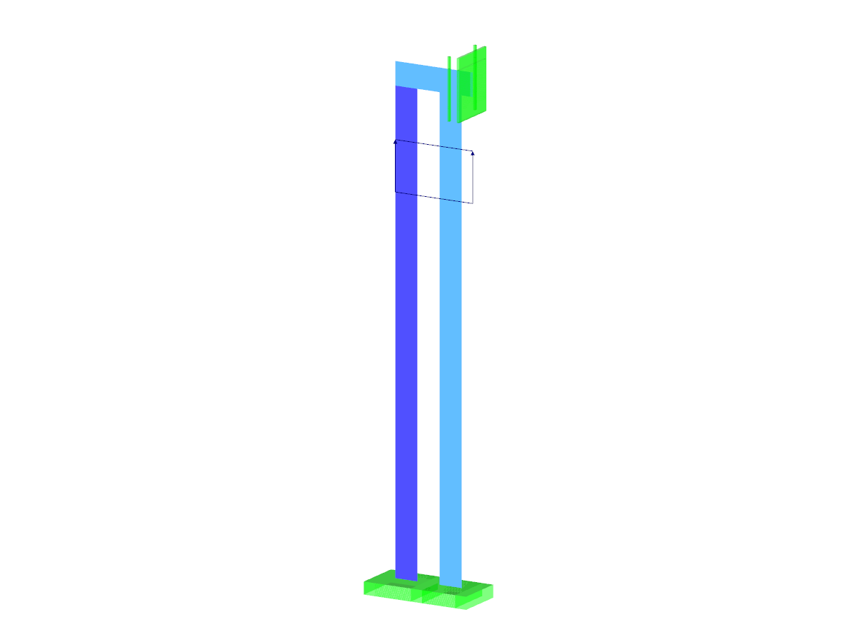 Plasticité orthotrope unidimensionnelle - 4 poteaux