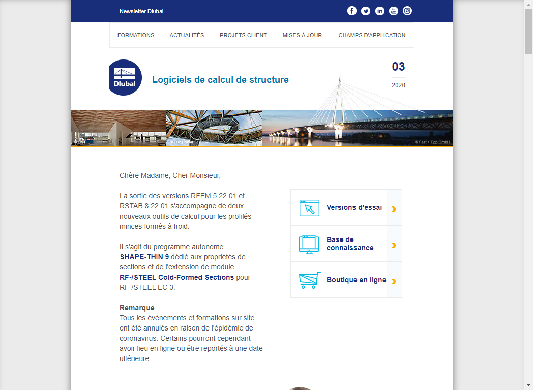 Newsletter Dlubal | mars 2020