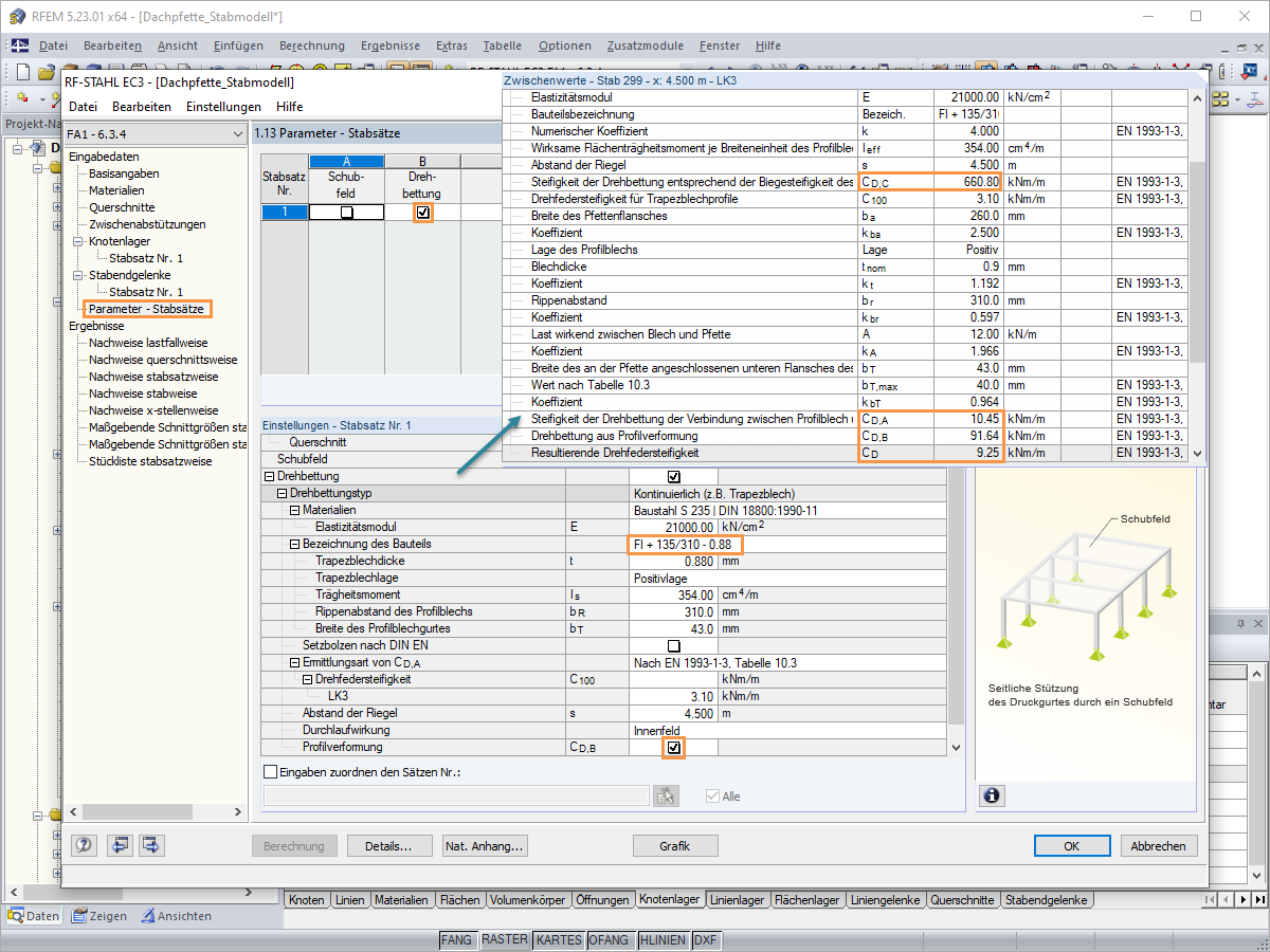 Calcul du maintien en rotation efficace