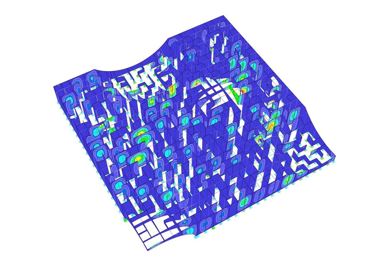 Verformungsbild des Labyrinths in RFEM (© Bollinger+Grohmann)