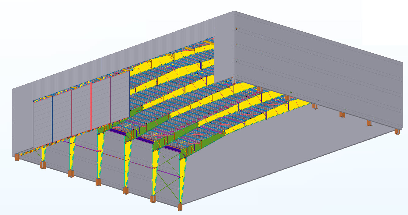 Tekla-Modell der Flugzeughalle (© Metalúrgica Vera S.R.L)