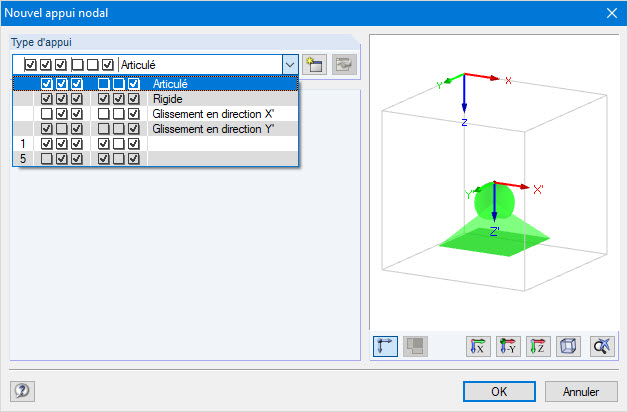 Boîte de dialogue « Nouvel appui nodal »