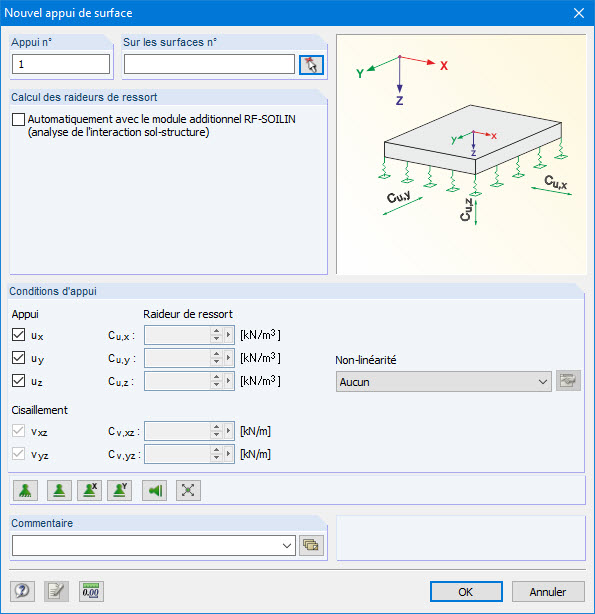 Boîte de dialogue « Modifier l'appui surfacique »