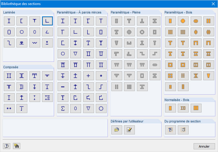 Bibliothèque de sections