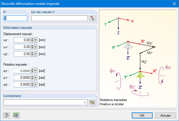 Boîte de dialogue « Nouvelle déformation nodale imposée »