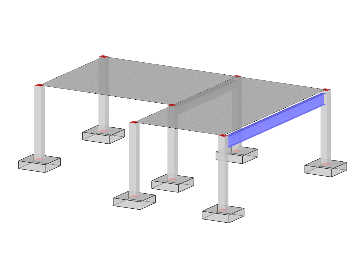 Modèle en béton avec fondations