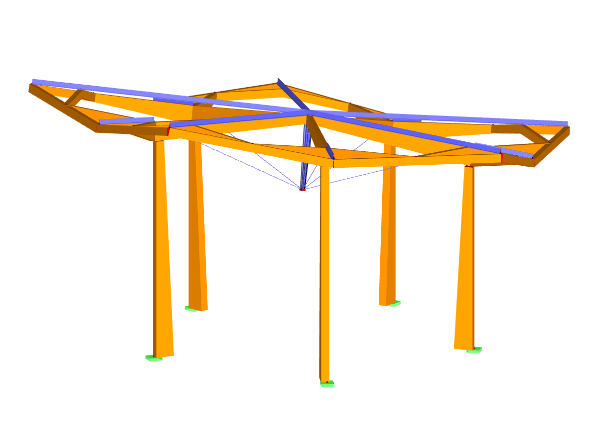 Modèle 3D d'une structure individuelle dans RFEM (© Jing Kong & Associates Consulting Structural Engineers Inc.)