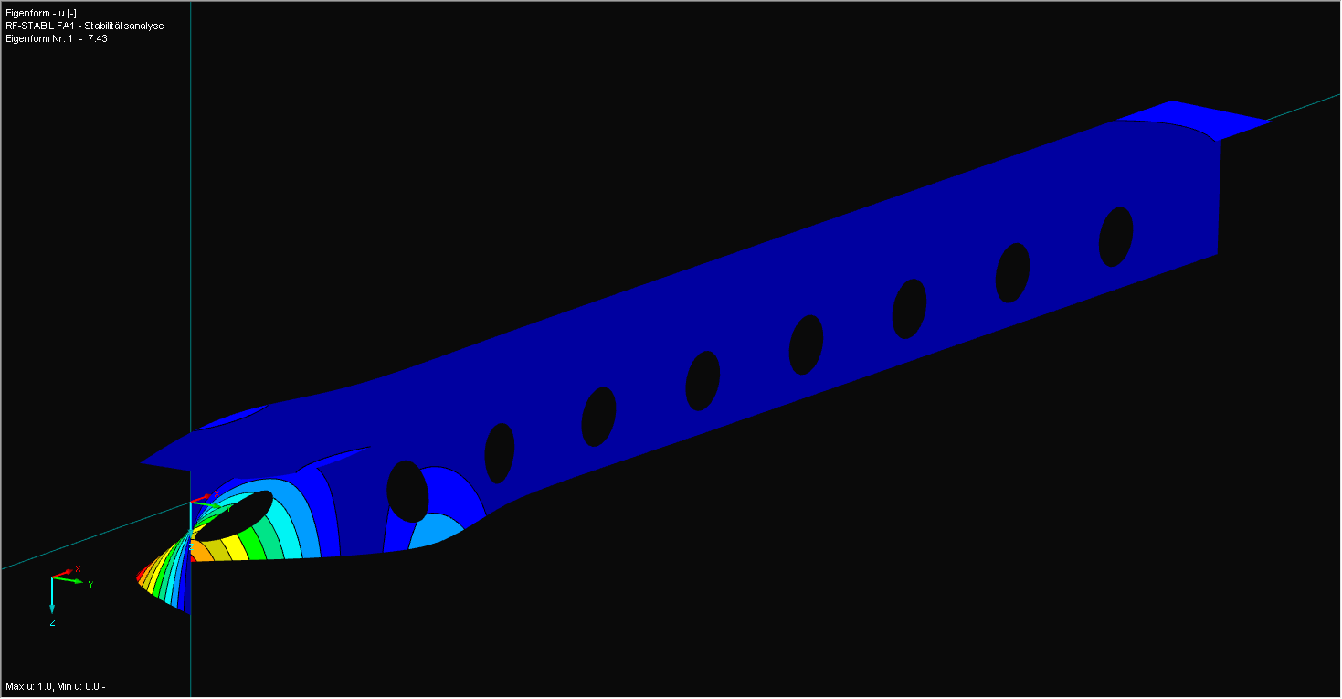 Mode de flambement d'une barre comme structure plane