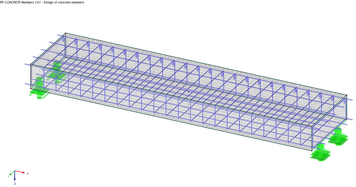 Armatures provenant de RF-CONCRETE Members pour la poutre résultante en solide