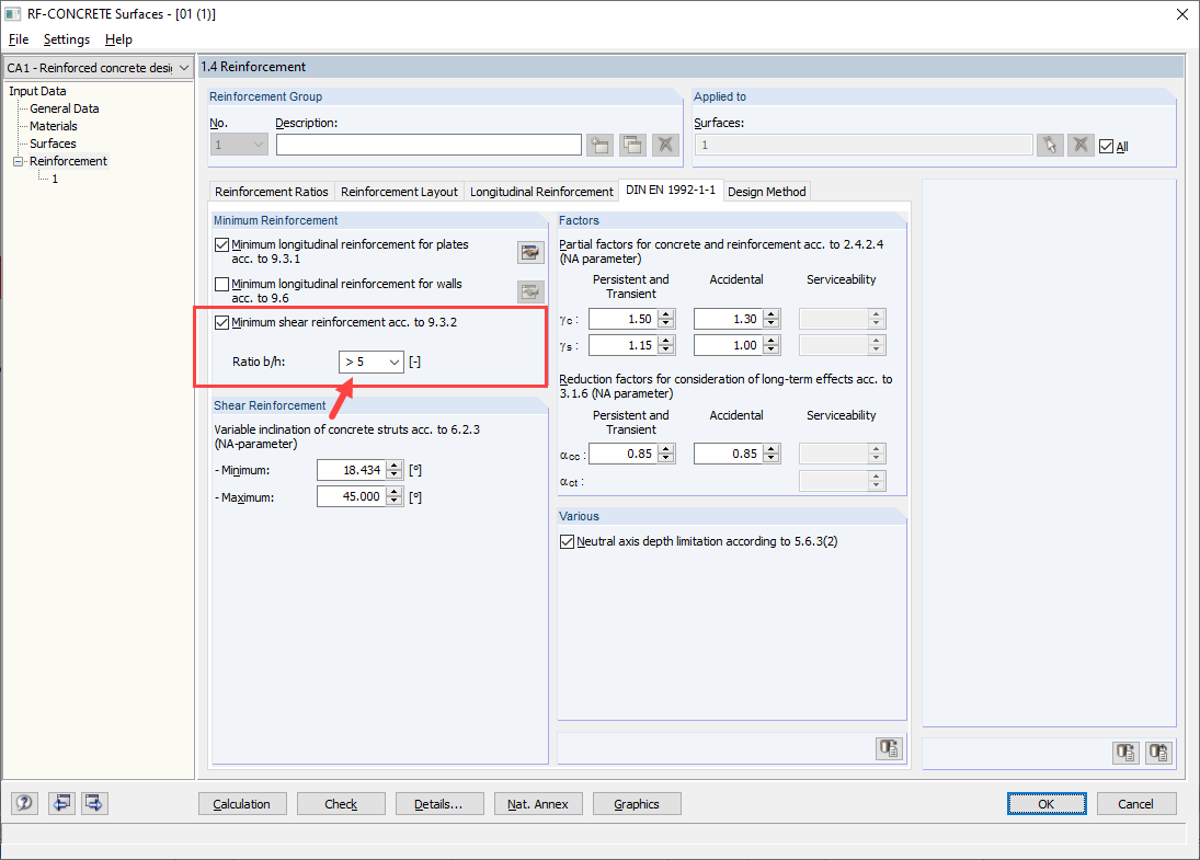 Option pour l'armature minimale d'effort tranchant