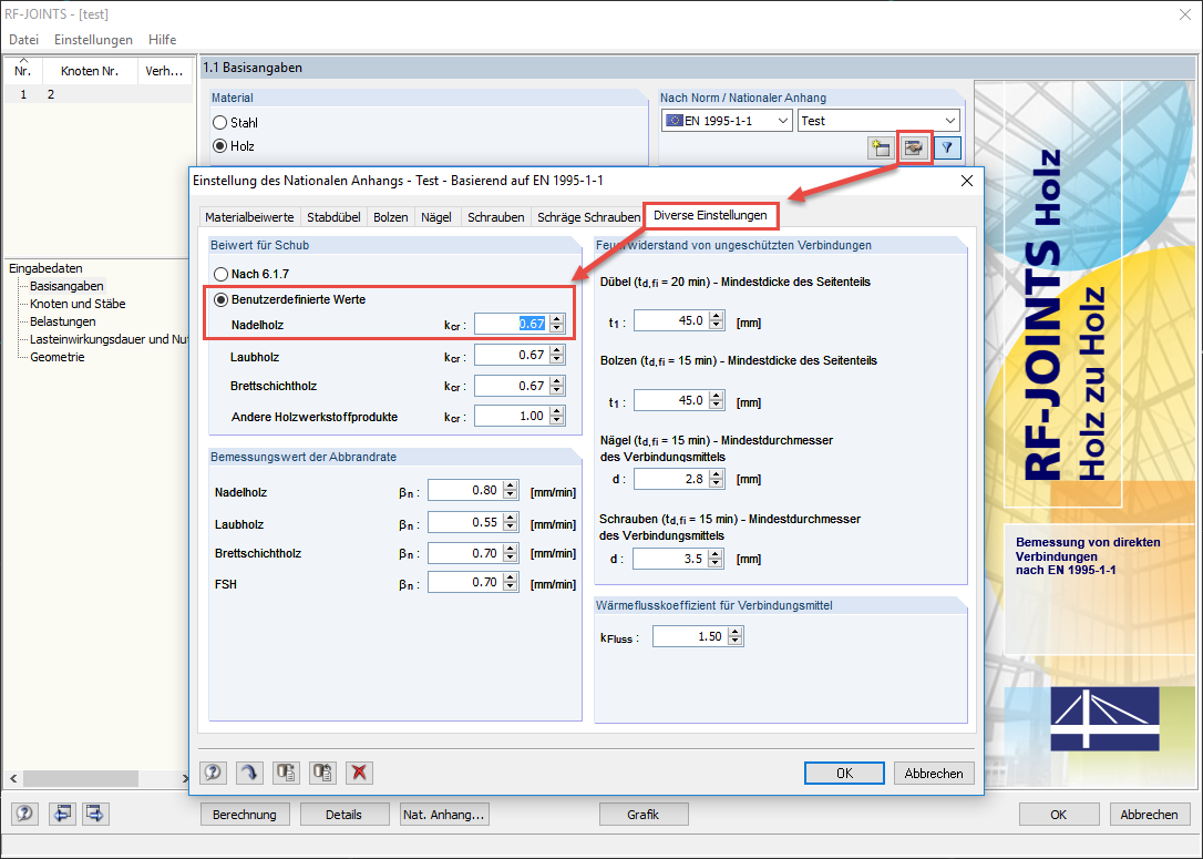 Modification des facteurs pour le cisaillement