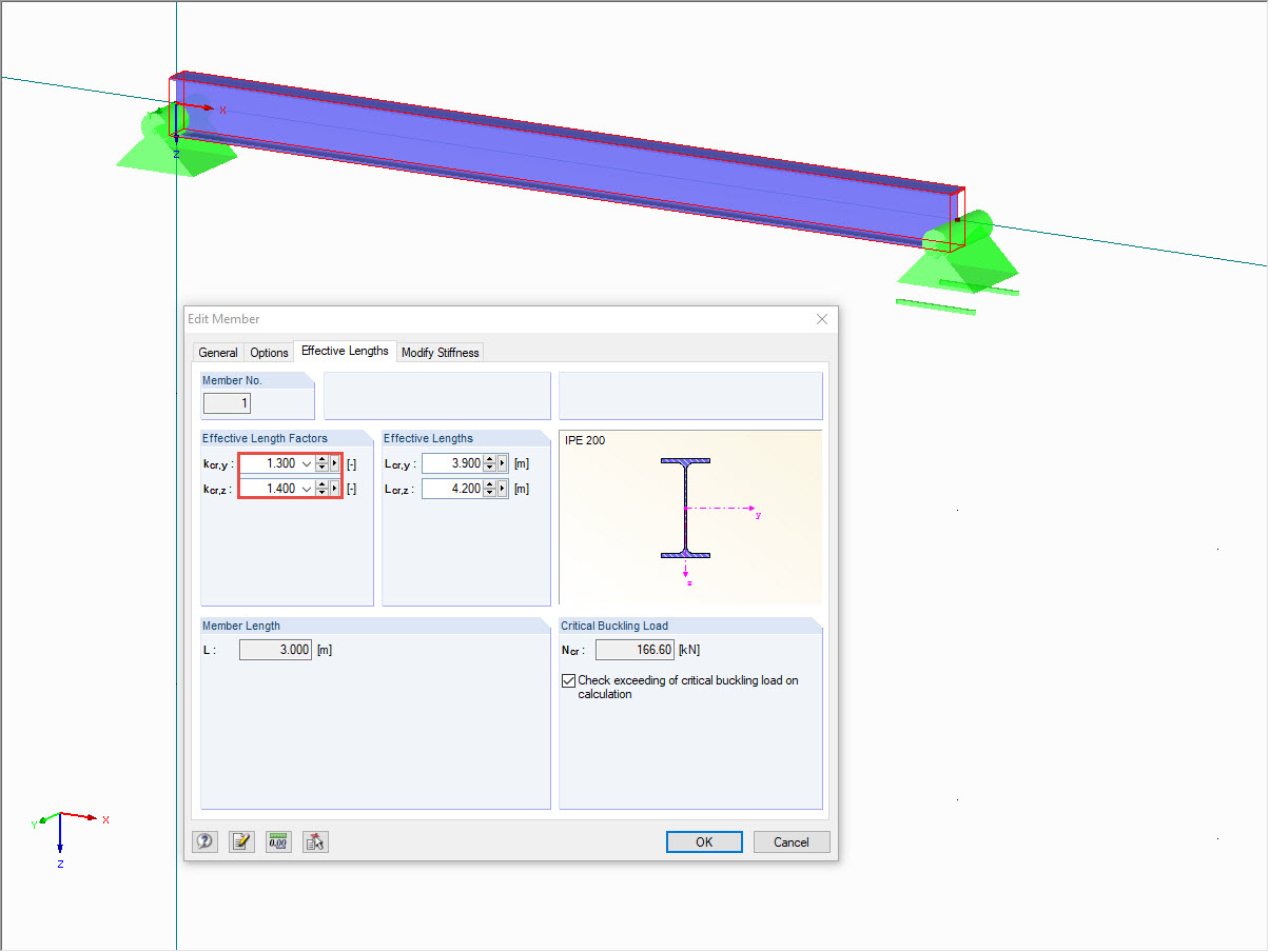 Boîte de dialogue Facteurs pour les longueurs efficaces dans RFEM