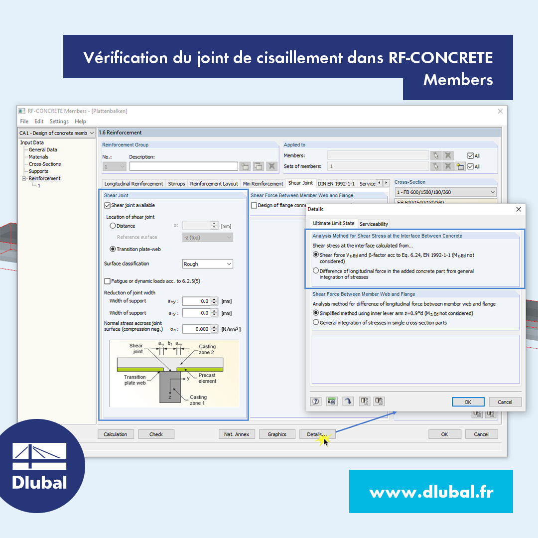 Vérification de la conception du joint de cisaillement