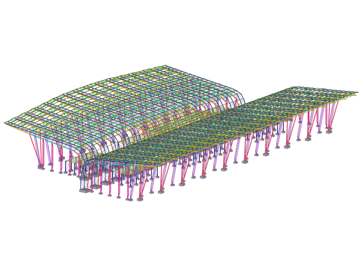 Analyse des conditions complexes de contrainte-déformation des barres de l'aérogare à l'aide de modèles BIM 3D