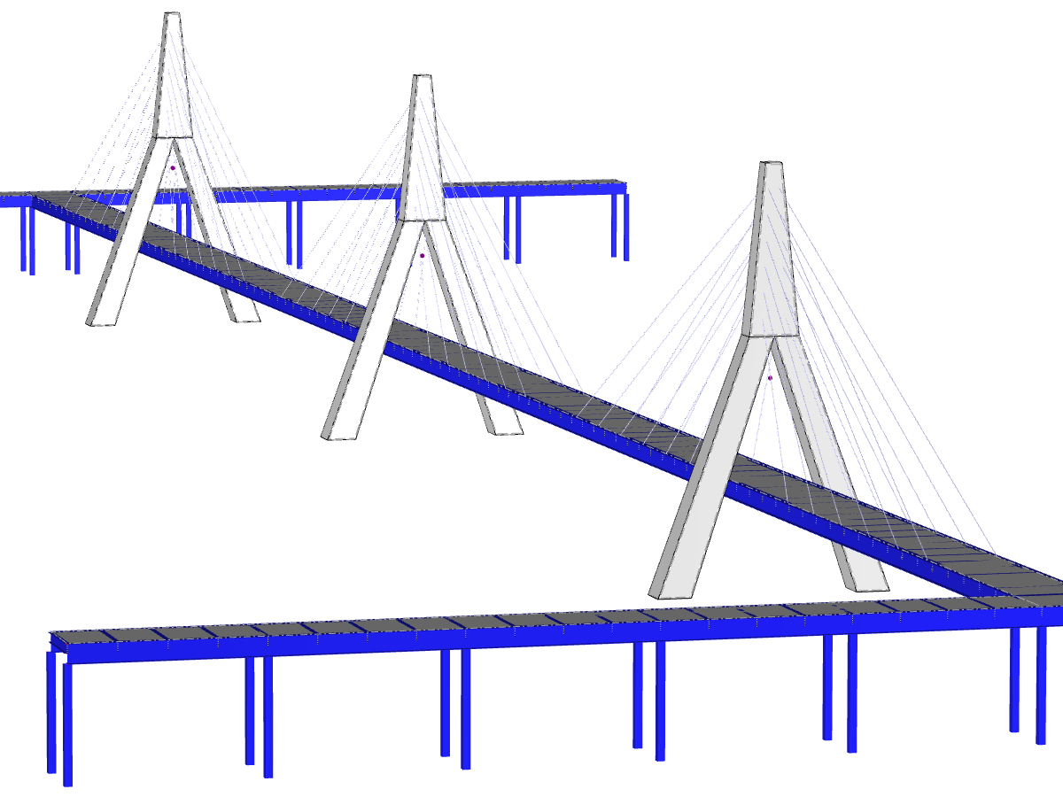 Passerelle cyclable et piétonne à haubans