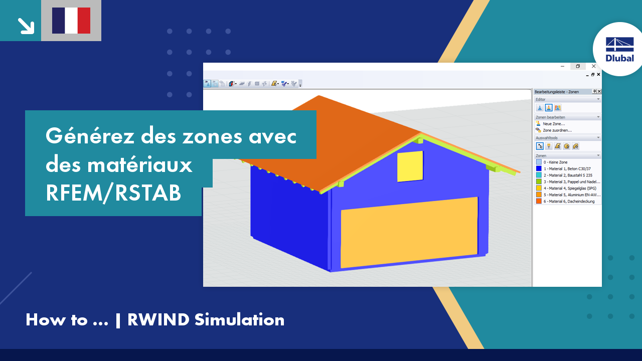 RWIND Simulation | Générez des zones avec des matériaux RFEM/RSTAB