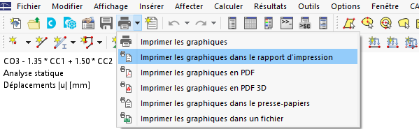 Options « Imprimer les graphiques »