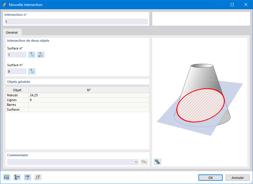 Boîte de dialogue « Nouvelle intersection »