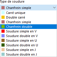 Sélection du type de soudure