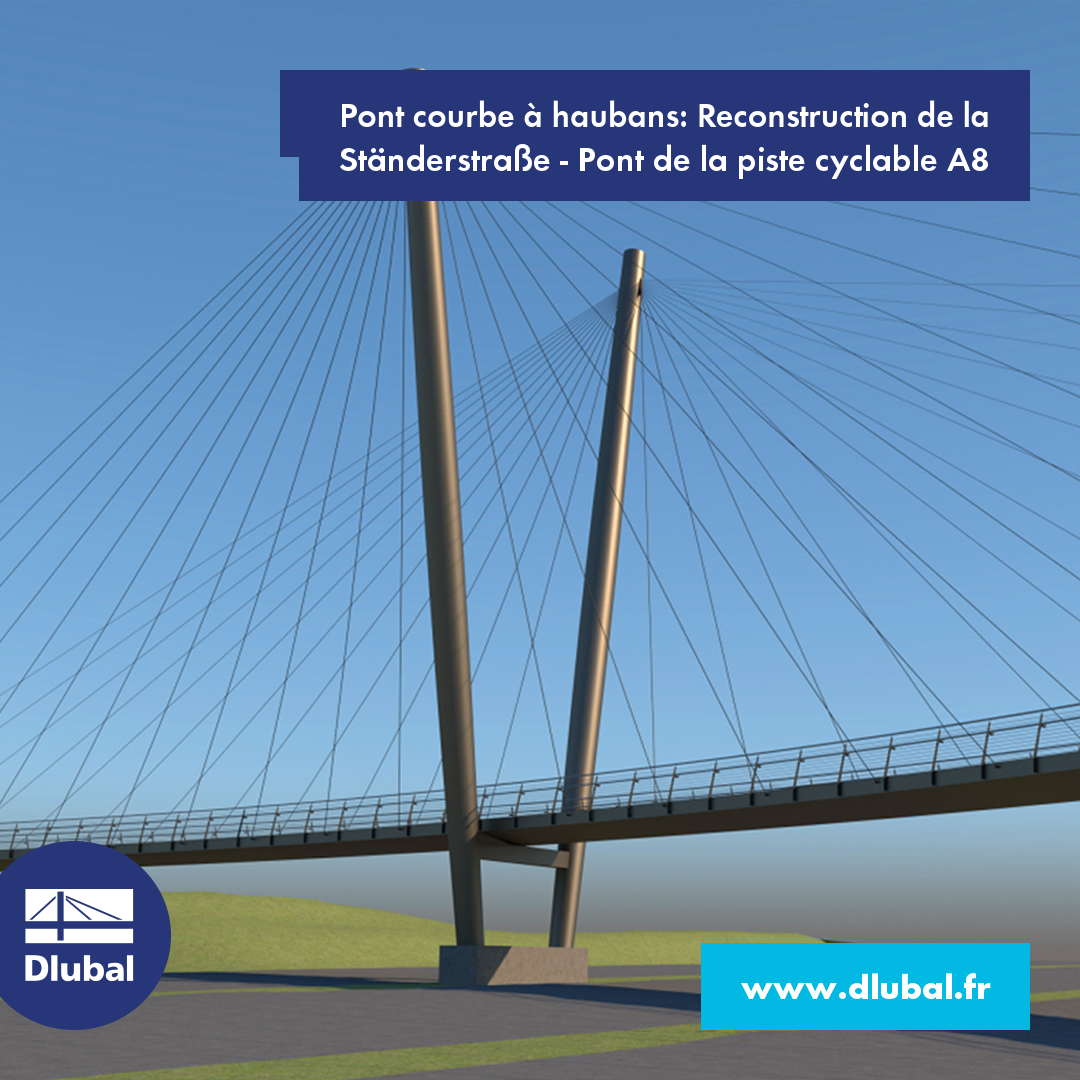 Pont à haubans courbé Reconstruction de la Ständerstraße - Pont de la piste cyclable A8