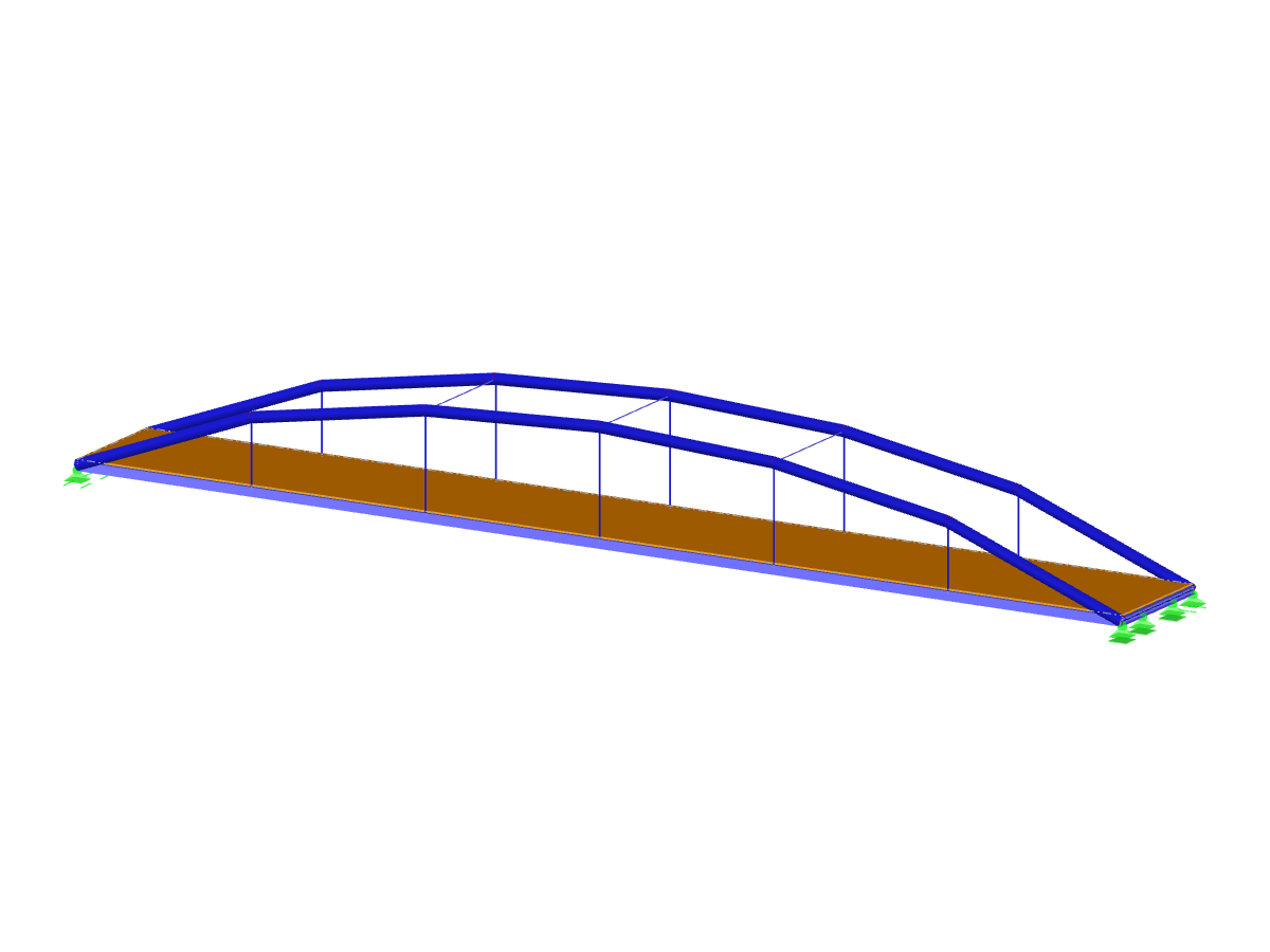 Traversée de la rivière Neckar - Calcul et analyse dynamique pour la construction d'un pont en acier pour les piétons et les cyclistes