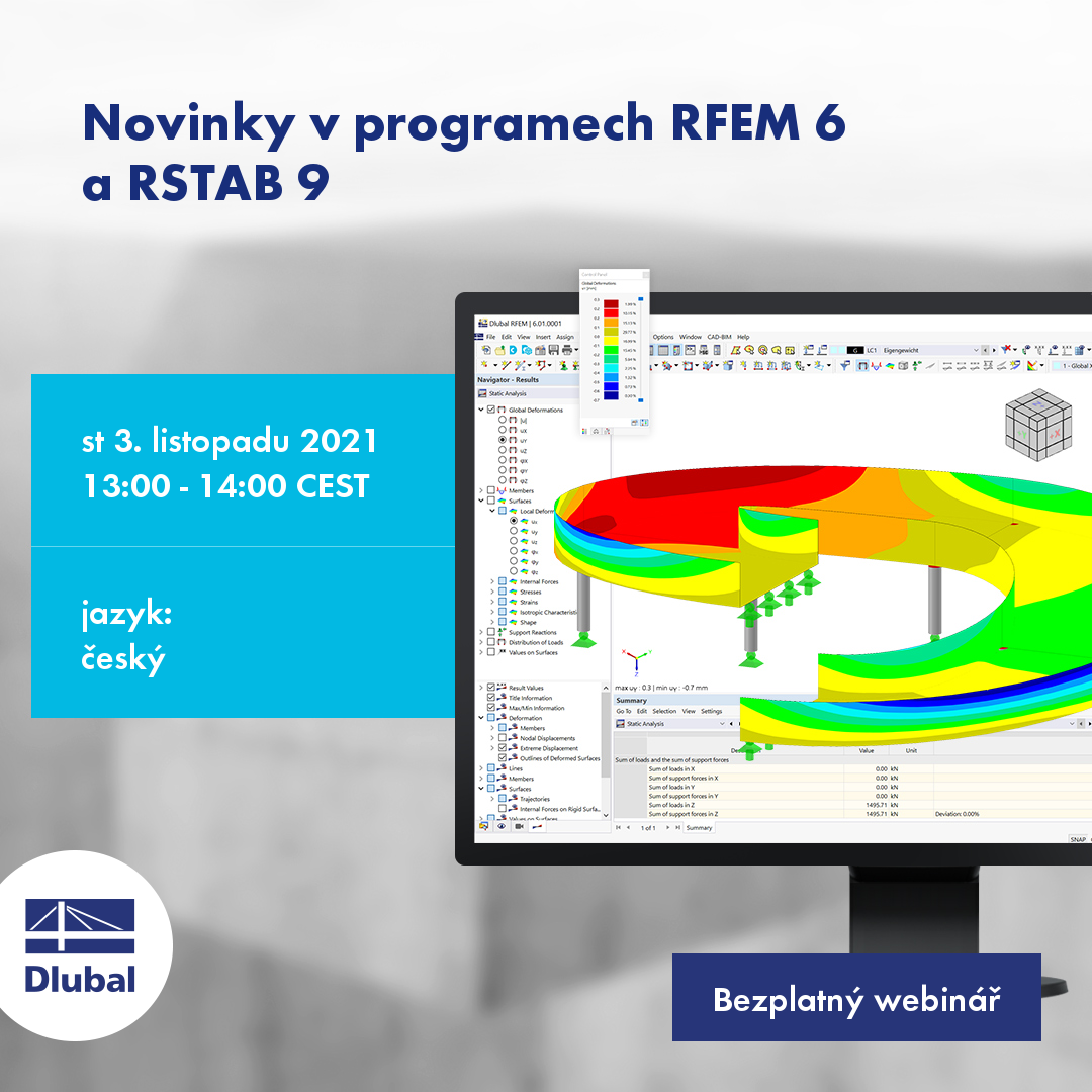 Novinky v programech RFEM 6 \n a RSTAB 9