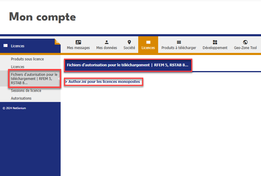 FAQ 005107 | Comment télécharger mon fichier d’autorisation pour RFEM ou RSTAB ?