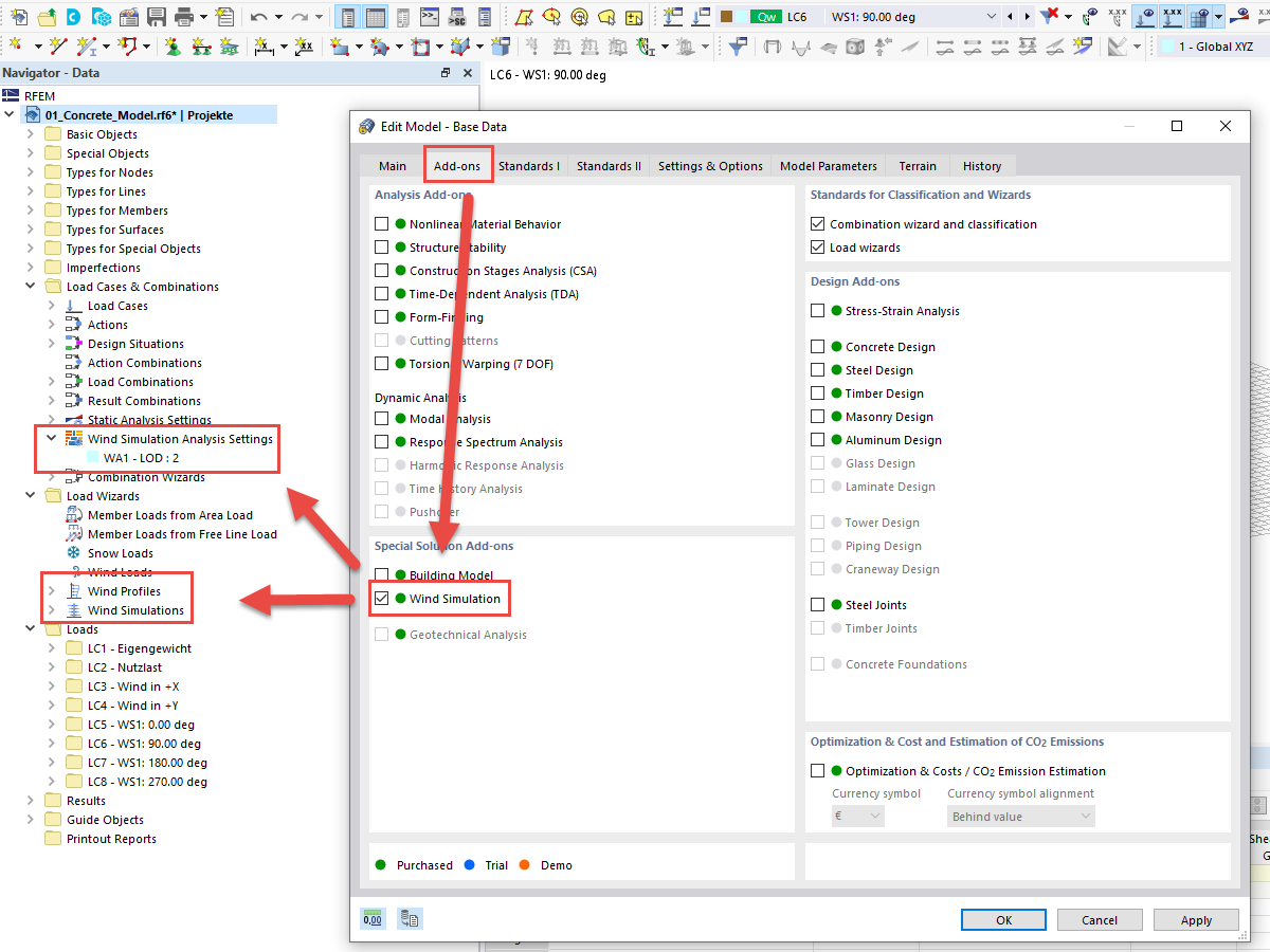 FAQ 005114 | Comment ouvrir RWIND à l'aide de l'assistant de chargement dans RFEM et RSTAB?