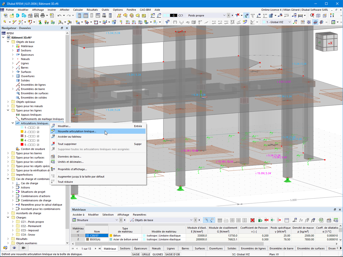 FAQ 005124 | Je recherche dans RFEM 6 les libérations linéiques connues de RFEM 5. Sont-elles encore disponibles dans RFEM 6 ?