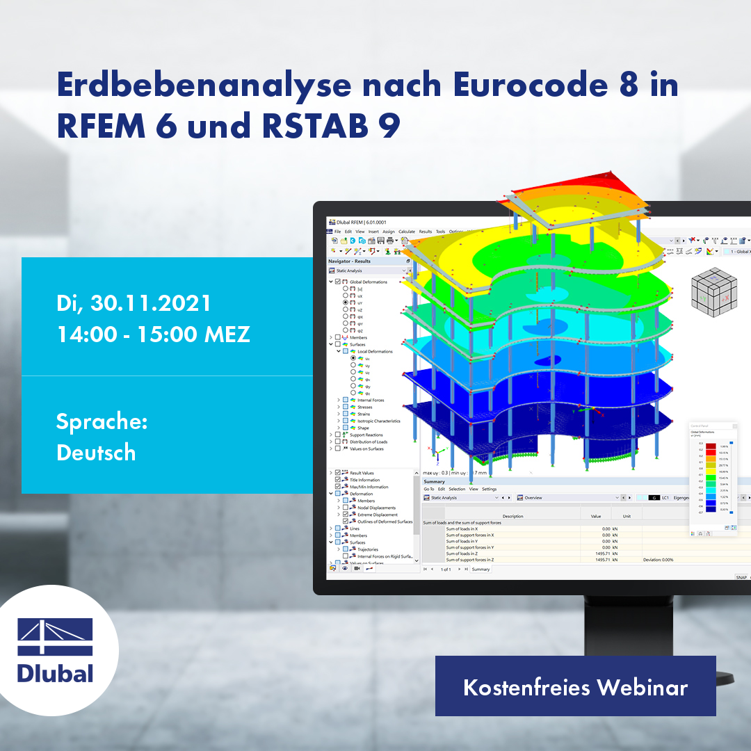 Analyse sismique selon l'Eurocode 8 dans RFEM 6 et RSTAB 9