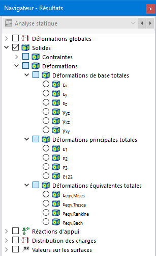 Sélection des déformations de solides dans le navigateur