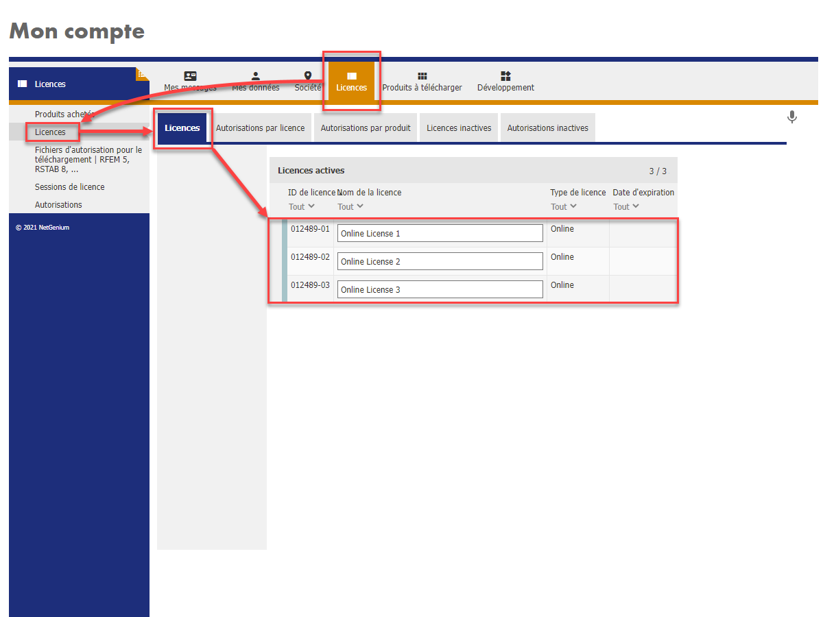 FAQ 005139 | Nous avons acheté plusieurs licences en ligne. Comment puis-je déplacer une autorisation d'une licence à une autre ?