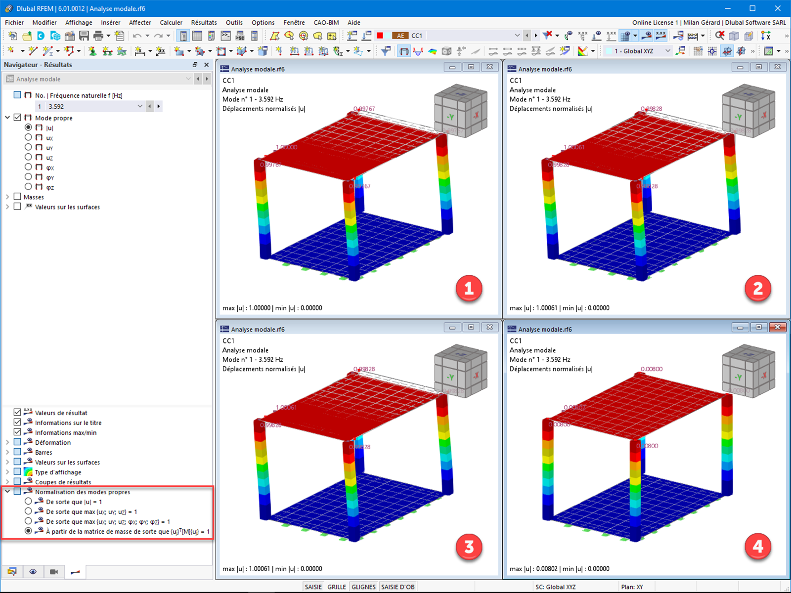 FAQ 005159 | Où puis-je ajuster la normalisation d'un mode propre dans RFEM 6/RSTAB 9 ?