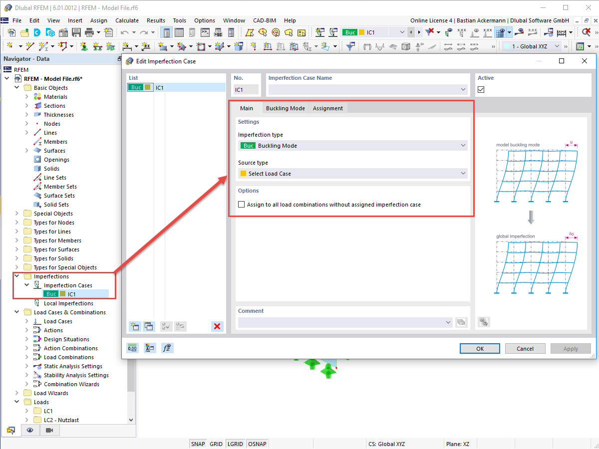 FAQ 005185 | Comment puis-je générer des imperfections sur des surfaces dans RFEM 6 à partir du mode propre déterminant ?