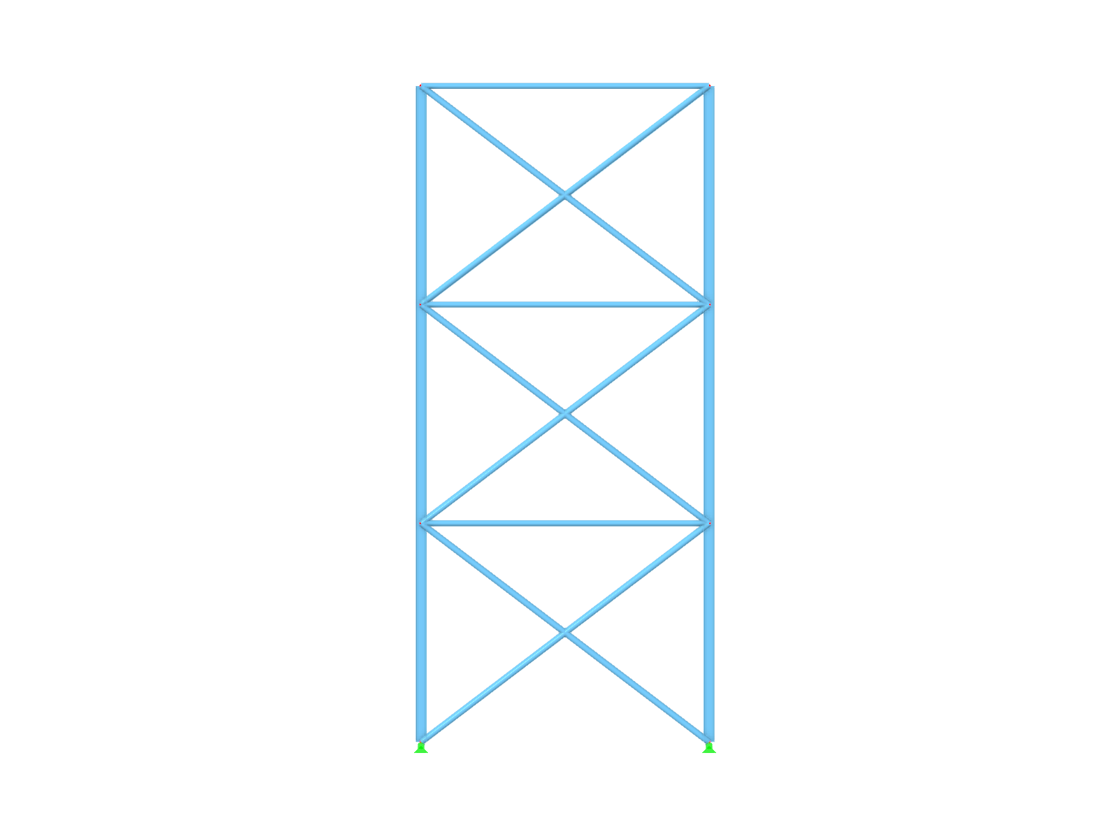 Structure en acier avec barres en traction