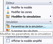 Modifier les paramètres de la simulation