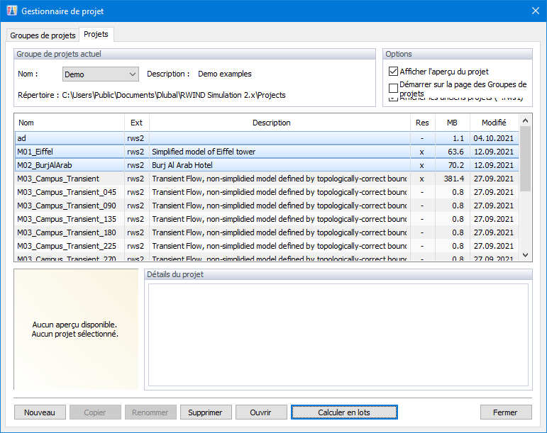 Gestionnaire de projet, Calcul en lots